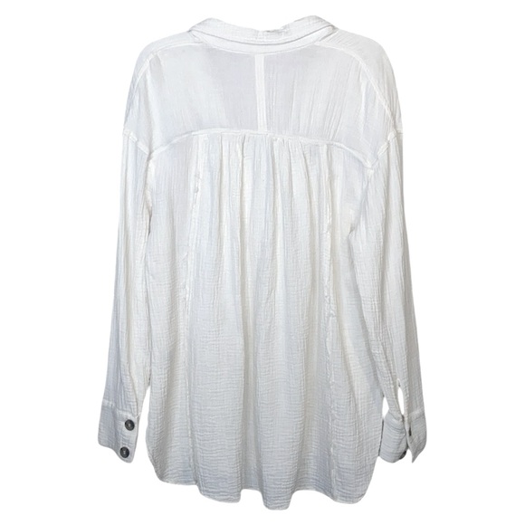 Free People Ivory White 100% Cotton Tunic Top, Size Medium - Picture 3 of 9